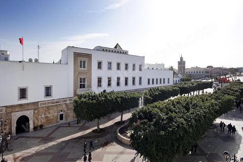 Place du Gouvernement et Palais du Premier Ministère, en haut de la medina de Tunis