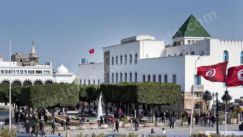 Place du Gouvernement et Palais du Premier Ministère, en haut de la medina de Tunis