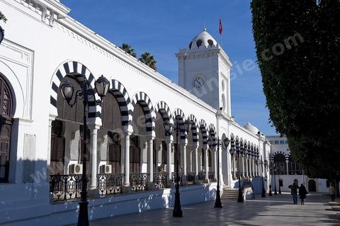 Palais du Ministère des Finances sur la Place du Gouvernement en haut de la medina de Tunis