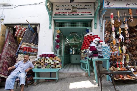 Souk des chéchias, artisans, medina de Tunis