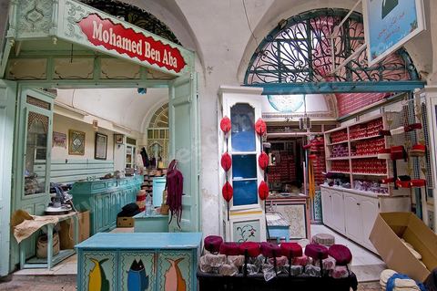 Souk des chéchias, artisans, medina de Tunis