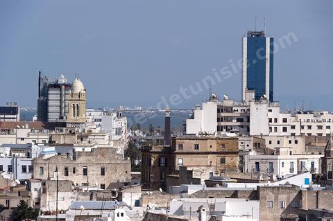 Depuis les toits de la medina vue sur la medina de Tunis 
