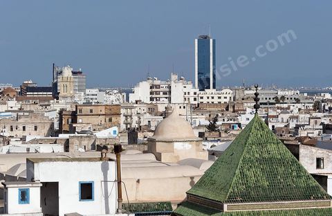 Depuis les toits de la medina vue sur la medina de Tunis 