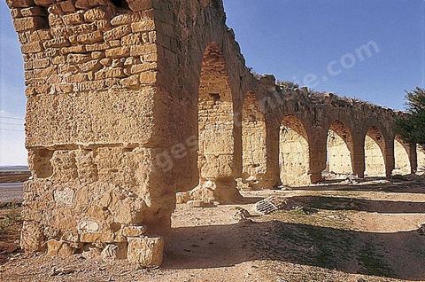Aqueduc romain reliant Tunis à Zaghouan. Constructeur habile, l'empereur Hadrien décide le captage des sources existant dans les massifs montagneux du Djebel Zaghouan et du Jouggar ainsi que la construction d'un immense aqueduc destiné à conduire les eaux vers les citernes de La Malga, réservoirs d'eau de 25 000 m3, situés sur une partie élevée de la colline de Carthage. La longueur totale de l'aqueduc jusqu'à Carthage, y compris les diverses ramifications, est de 132 kilomètres. Sa déclivité est précisément de 0,29 %. Il est coupé à plusieurs reprises (d'abord par les Vandales puis par les Arabes).