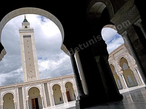 La mosquée El Abidine de Carthage est située au-dessus de la ville de Carthage.Elle est érigée au lieu-dit « La Colline de l'Odéon », au cœur du site archéologique de Carthage.Ouvert en 2003, l'édifice comporte une salle de prière pouvant accueillir 1 000 fidèles, une cour intérieure couvrant 1 500 m2, une esplanade de 2 500 m2 et un minaret d'une base de 9 mètres et haut de 55 mètres. 