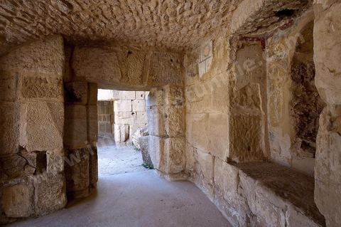 Amphithéâtre sur le site archéologique romain de Uthina / Oudna dans la région de Mornag banlieue sud de Tunis
