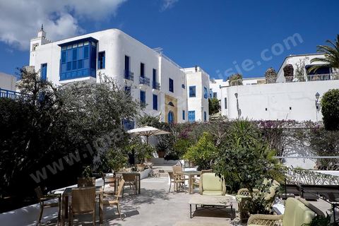 terrasse côté jardin du Restaurant Dar Zarrouk au coeur du village de Sidi Bou Saïd