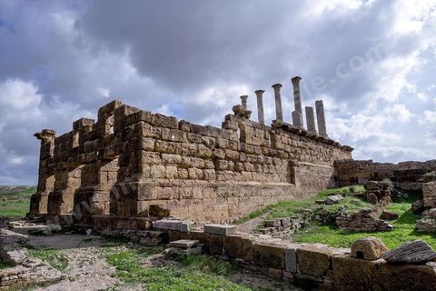 le site archéologique romain de Thuburbo Majus. Thuburbo Majus est située à l'entrée d'El Fahs à 60 km de Tunis, malgré qu’elle soit totalement abandonnée maintenant, elle comptait plus que 10000 habitants au deuxième siècle après J.C. La ville de Thuburbo Majus, existait avant l’arrivée des romains, elle était avant berbère puis carthaginoise. Pendant l’époque romaine, cette cité a connu une prospérité surtout en 128 quand elle reçut le statut de municipe suite à la visite de l’empereur Hadrien. La plupart des monuments de la cité datent de la moitié du 2ème siècle.Seuls 7 Ha sur les 40 Ha ont été fouillés, les trois portes de la ville indiquent son gigantisme.