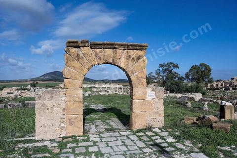 le site archéologique romain de Thuburbo Majus. Thuburbo Majus est située à l'entrée d'El Fahs à 60 km de Tunis, malgré qu’elle soit totalement abandonnée maintenant, elle comptait plus que 10000 habitants au deuxième siècle après J.C. La ville de Thuburbo Majus, existait avant l’arrivée des romains, elle était avant berbère puis carthaginoise. Pendant l’époque romaine, cette cité a connu une prospérité surtout en 128 quand elle reçut le statut de municipe suite à la visite de l’empereur Hadrien. La plupart des monuments de la cité datent de la moitié du 2ème siècle.Seuls 7 Ha sur les 40 Ha ont été fouillés, les trois portes de la ville indiquent son gigantisme.