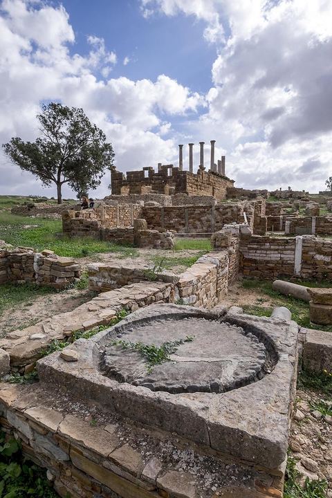 le site archéologique romain de Thuburbo Majus. Thuburbo Majus est située à l'entrée d'El Fahs à 60 km de Tunis, malgré qu’elle soit totalement abandonnée maintenant, elle comptait plus que 10000 habitants au deuxième siècle après J.C. La ville de Thuburbo Majus, existait avant l’arrivée des romains, elle était avant berbère puis carthaginoise. Pendant l’époque romaine, cette cité a connu une prospérité surtout en 128 quand elle reçut le statut de municipe suite à la visite de l’empereur Hadrien. La plupart des monuments de la cité datent de la moitié du 2ème siècle.Seuls 7 Ha sur les 40 Ha ont été fouillés, les trois portes de la ville indiquent son gigantisme.